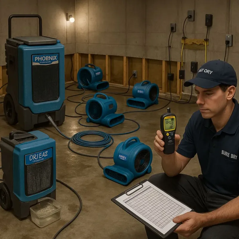 Structural Drying and Dehumidification process in Leicester, VT